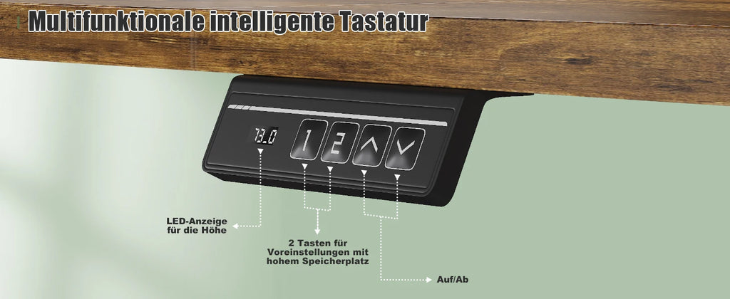 Devoko elektrischer höhenverstellbarer Schreibtisch 120 × 60 cm mit Monitorständer Ergonomischer Sitz-Steh-Schreibtisch (Weiß)