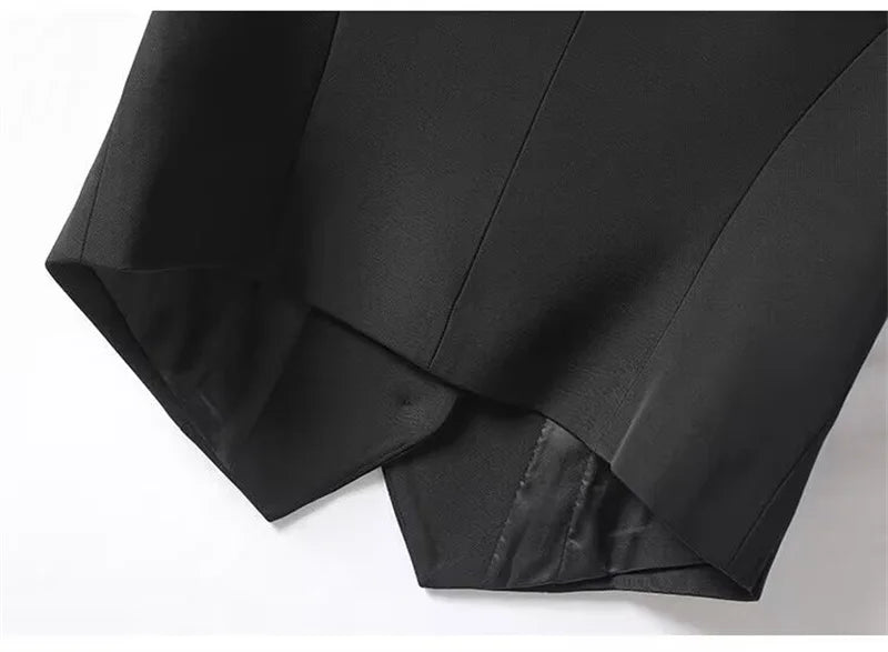 Frühling Sommer Koreanische Mode Weste 2025 Neue Damen Kurze Mode V-Ausschnitt Ärmellose Freizeit Blazer Weste Mäntel Weibliche Oberteile