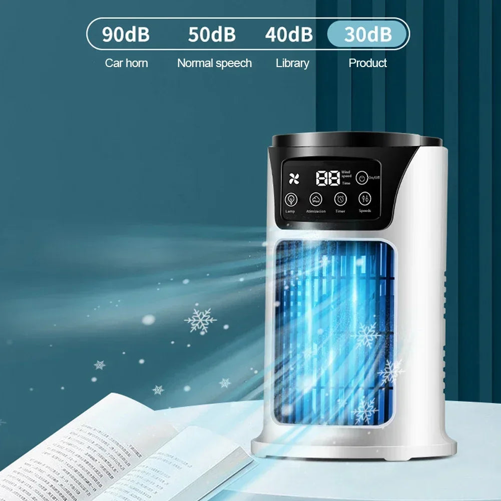 Multifunktionaler Verdunstungsventilator Tragbare Kalte Klimaanlage Kleiner Luftkühler Natürlicher Luftgekühlter Ventilator für den Schreibtisch