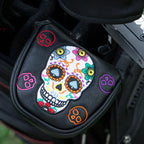 Golf Schlägerhauben #1 #3 #5 Holz-Schlägerhauben Totenkopf-Design Driver Fairway Hybrid Hölzer Schlägerhaube Schwarz PU Premium Leder Kopf