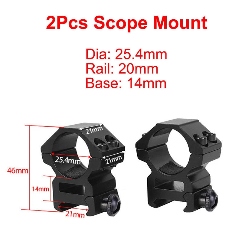 2 Stück Zielfernrohrmontagering für Durchmesser 25,4 mm 30 mm 35 mm taktisches Zielfernrohr Taschenlampe 11 mm 20 mm Picatinny-Schienenmontagezubehör