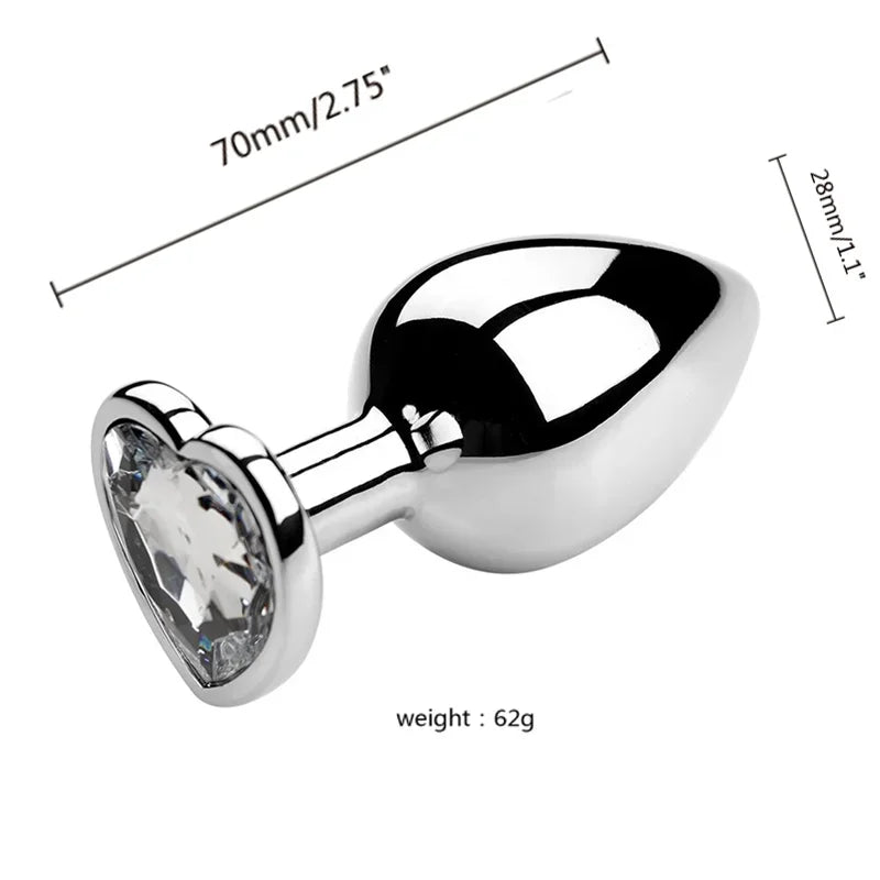 Metall-Analdildo für Frauen, Männer, Paare, Butt Plug, Arsch-Spielzeug, Erwachsenenspiel, Masturbator, Anal S/M/L, Diamant-Sexspielzeug für Erwachsenenprodukte