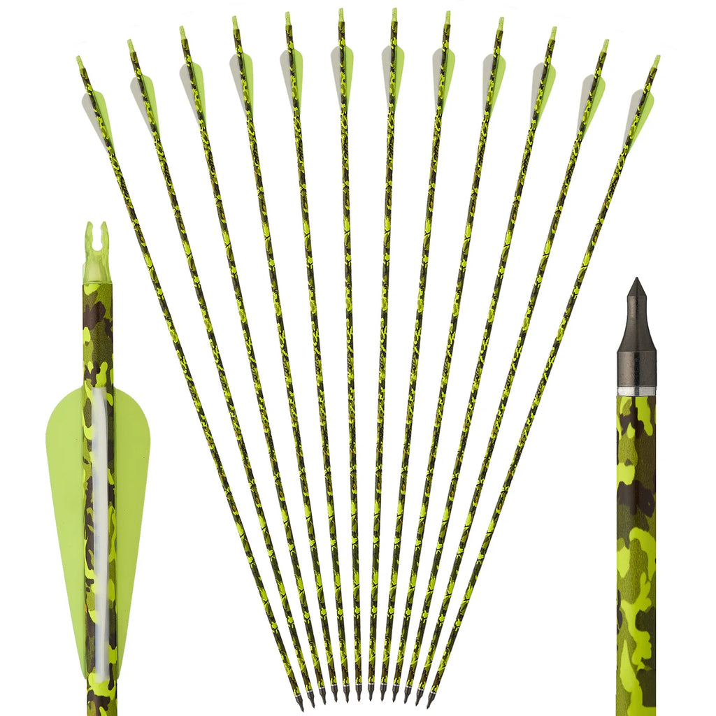 Toparchery 31,5 Zoll Mischcarbonpfeile ID 6,2mm Kunststofffedern Outdoor Ziel Jagd und Schießen