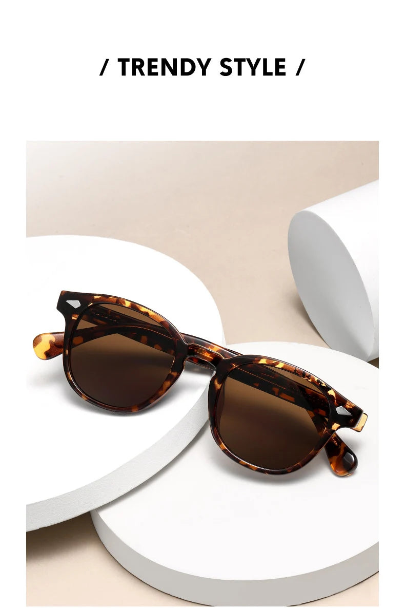 O-Q CLUB Retro Runde Herrensonnenbrille Damen Sonnenbrille Frau UV400 Lunette Zonnebril Dames Polarisierte Gläser Mann Brille Vintage