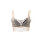 SuyaDream, Damen Spitzen-BH-Set, Futter aus echter Seide, dünne geformte Cups, ohne Bügel, transparente Unterwäsche aus Mesh, gemütliche Dessous 2025