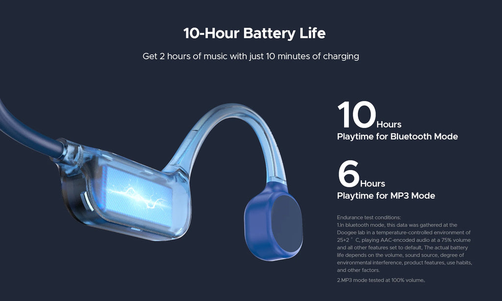 DOOGEE BoneBeat Swim Lite Knochenschall-Sportkopfhörer Bluetooth 5.4 Drahtloser Ohrhörer Wasserdichtes Headset zum Schwimmen