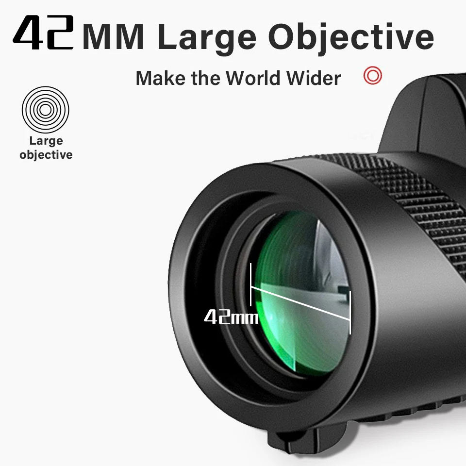 80x100 HD ZOOM Leistungsstarkes monokulares Teleskop Tragbares Fernglas Langstrecken-Teleskop Jagd Camping mit Stativ und Telefonclip