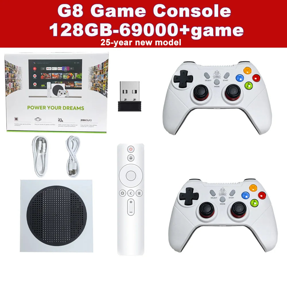 Home-Gaming-Konsolen G7, G8 8K 3D, unterstützt zwei Spieler, 60.000 klassische Retro-Arcade-Spiele, inklusive kabelloser 2.4G-Controller.