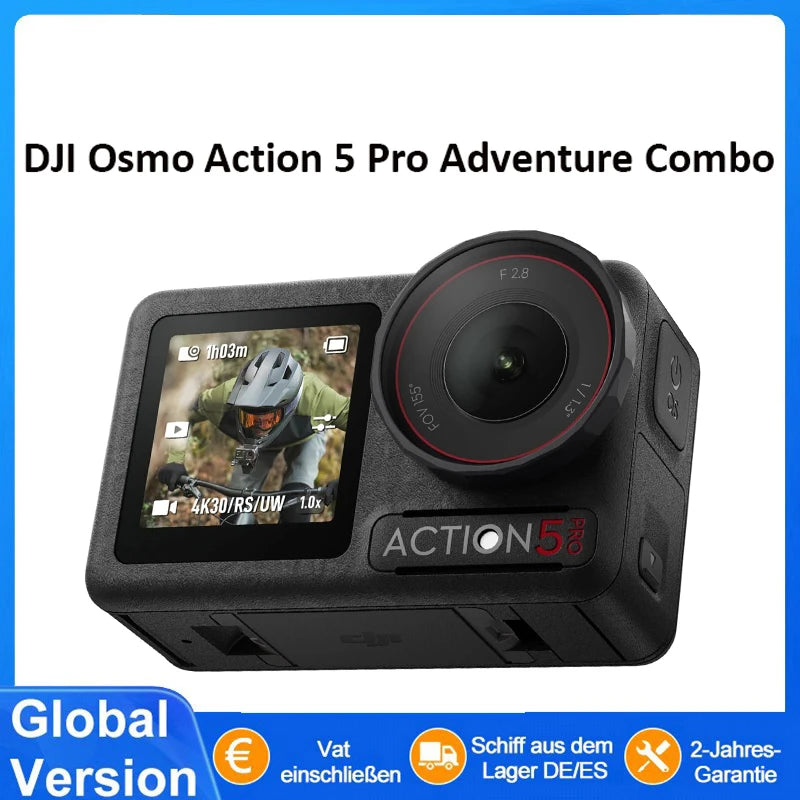 DJI Osmo Action 5 Pro Standard Combo Nächste Generation 1/1.3″ Sensor Klare OLED-Touchscreens 32X Super Zeitlupe