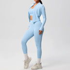 3-teiliges Sportbekleidung Yoga-Set Gym Sport-BH Reißverschlussjacke Leggings Kleidung Sportbekleidung Yoga-Anzüge für Damen Fitness-Set Trainingsanzug