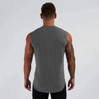 Sommer Baumwolle atmungsaktive V-Ausschnitt Tank Tops Fitnessstudio Workout Laufen Sport Ärmelloses Shirt Herren Fitness Bodybuilding Muskelbekleidung
