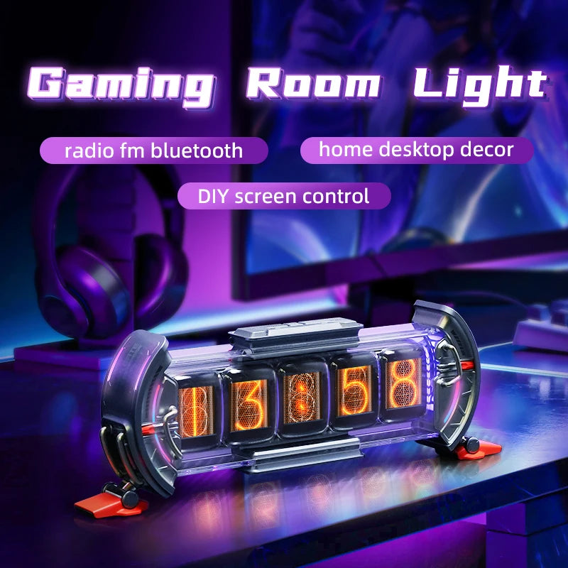 Divoom Times Gate Gaming Room Setup Digitaluhr mit intelligenter App-Steuerung, WLAN-Verbindung, RGB-LED-Anzeige, Büro-Dekor Cyberpunk
