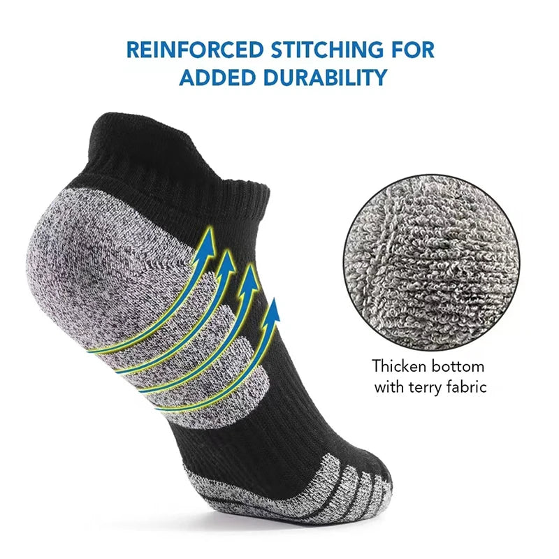 3 Paar professionelle Lauf-Sport-Fitness-Knöchelsocken Herren Handtuchsocken Outdoor-Sport Kurze Socken Herren und Damen Socken GIFRS