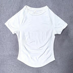 Nahtloses Yoga-Top für Damen Kurzarm Gym Crop Top Leichtgewichtige Yoga-Shirts Fitness-Gym-Shirts Elastische Sport-Shirts