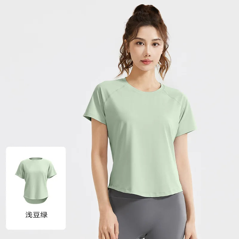 STOUREG Damen Lockeres Mesh Sport T-Shirt Schnell Trocknend Kurzarm Yoga T-Shirt Pilates Laufen Sport Fitness Kurzarm