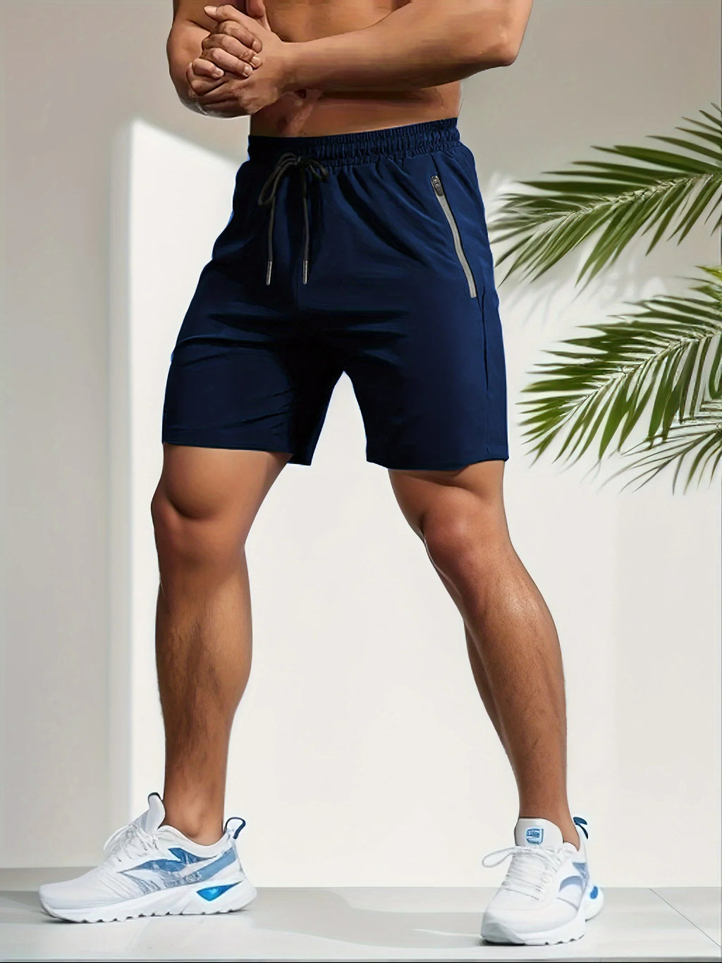 Herren-Shorts für sommerliches Fitnessstudio-Training, Laufen, Radfahren, schnell trocknend, atmungsaktiv, mit Kordelzug, Sporthose, Ausgeh-Outfit0428