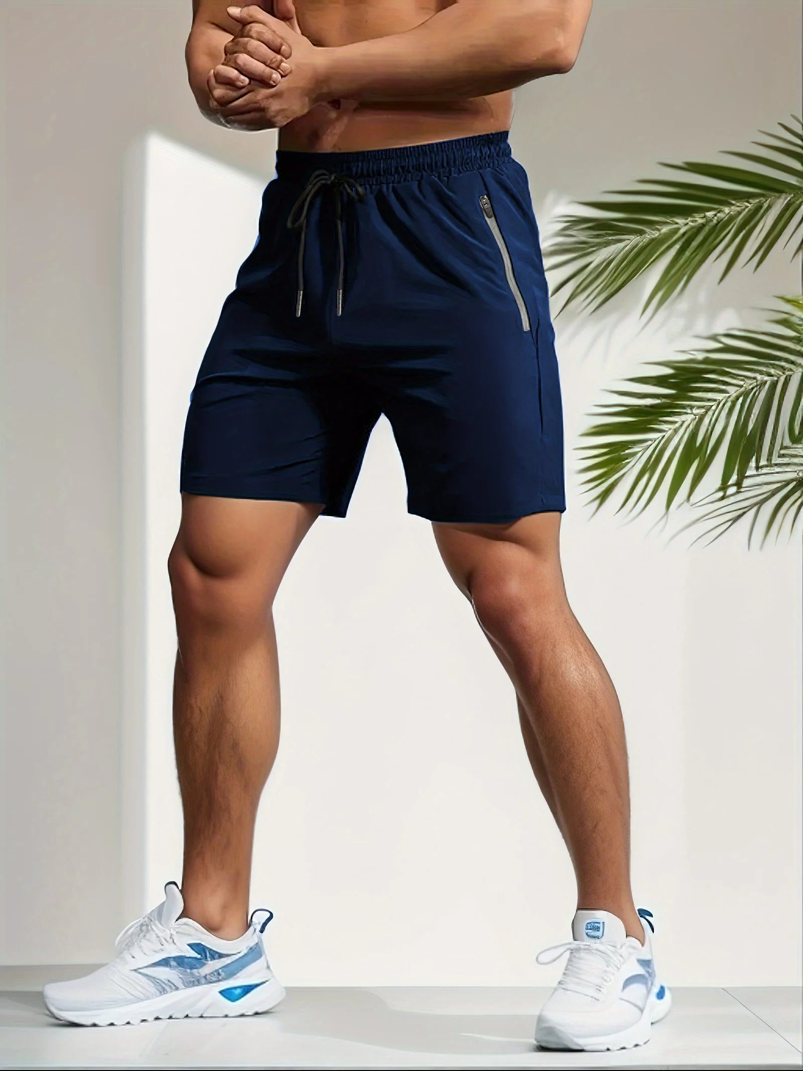 Herren-Shorts für sommerliches Fitnessstudio-Training, Laufen, Radfahren, schnell trocknend, atmungsaktiv, mit Kordelzug, Sporthose, Ausgeh-Outfit0428