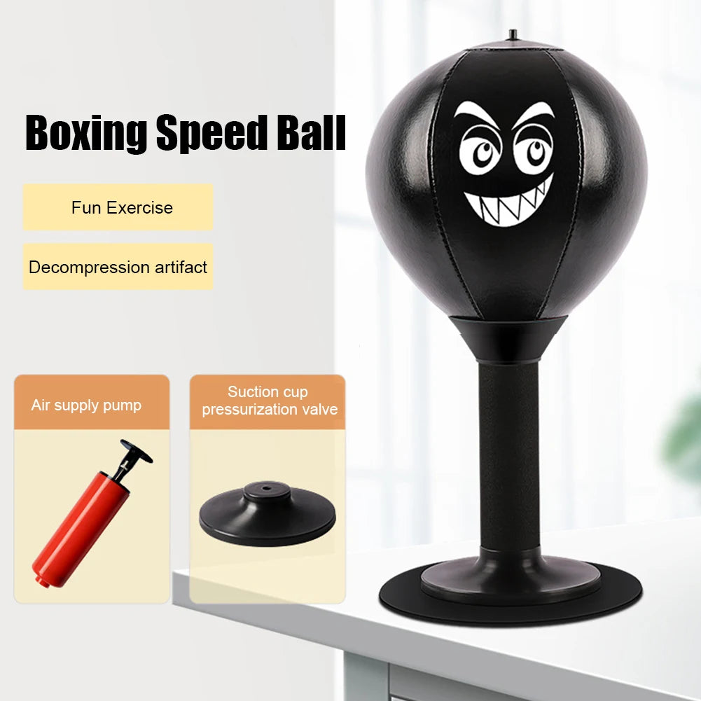 Desktop-Boxball mit Saugnapf, Tisch-Boxsack, Stressabbauer, Schreibtisch-Boxball, Stressabbau