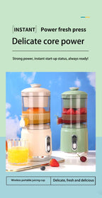 Elektrische Orangenpresse Tragbarer Zitrusentsafter Fruchtsaftpresse Fruchtfleischabscheider Entsafter USB-Ladefunktion 600 ml Smoothie-Mixer