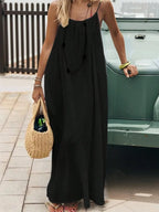 2026 Loose-Fit Spaghettiträgerkleid Damen Freizeit Hauskleid Sommerkleid Einfarbig Urlaub Kühl Hauskleid