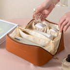 Schmink-Organizer, Kulturtasche für Frauen, Make-up-Etui, Aufbewahrungstasche, Luxus-Damenbox, Kosmetiktasche, Organizer-Tasche für Reisen mit Reißverschluss