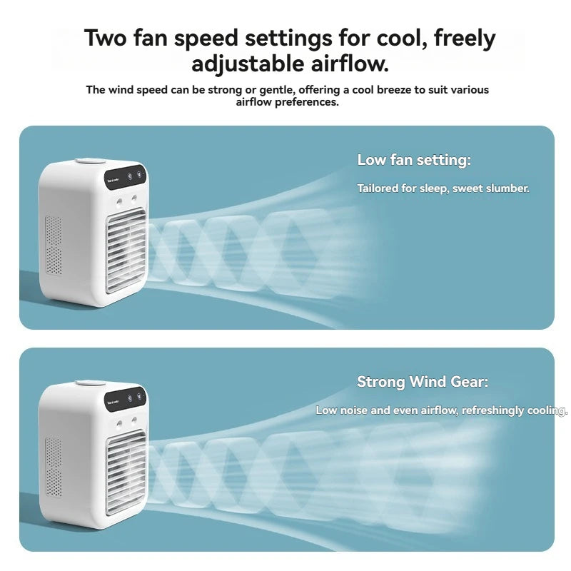 Kabelloser Klimaanlagen-Mini-Ventilator, tragbarer Luftkühler, 500 ml Eiswassersprühbefeuchter für den Heimgebrauch, Klimaanlagen-Nebelventilator, USB