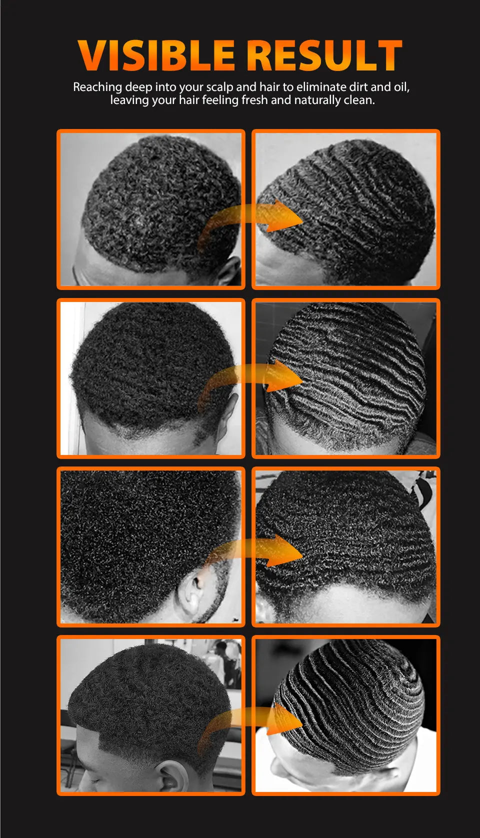 Deep Wave Control Pomade 360 Biotin Sport Starker Halt Wellen Haargel mit Bürste Wellenhaaröl Shampoo Spülung Stylingpflege