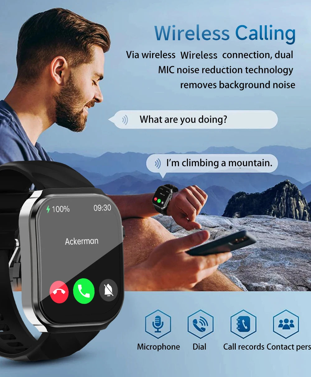 LIGE 2026 Neue KI-Gesundheitsdiagnose Smartwatch Blutfett Harnsäure Bluetooth-Anruf Blutdruck Gesundheits-Smartwatch Herren Damen