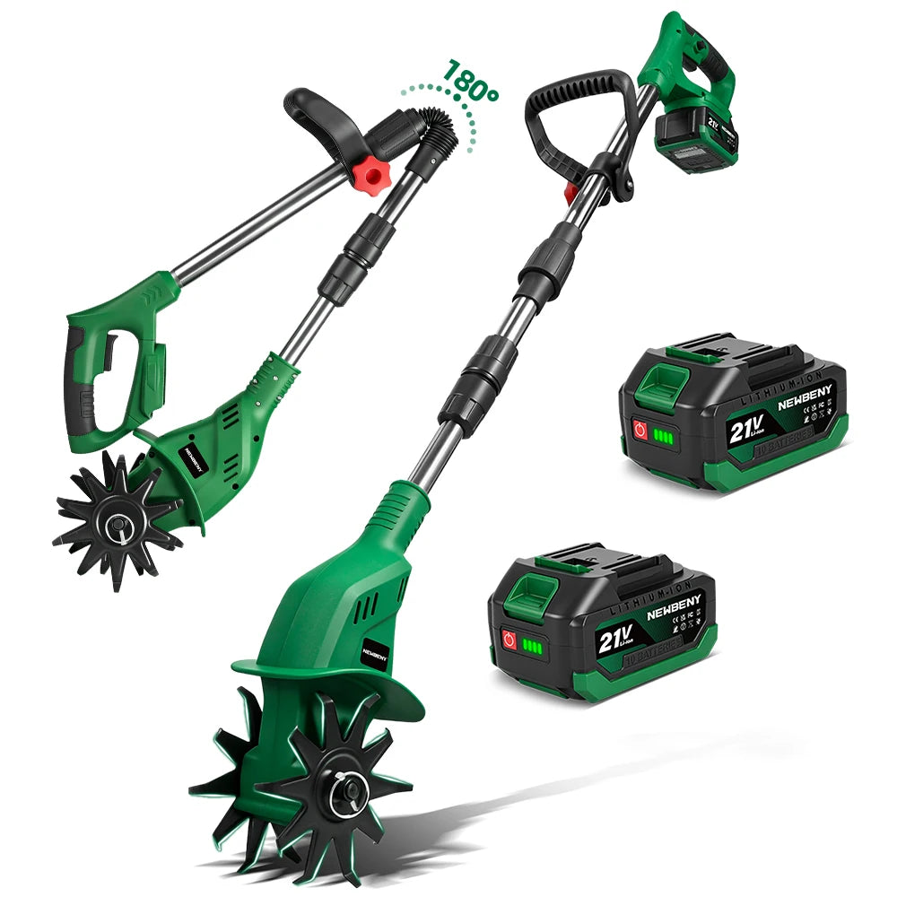 NewBeny Elektrische Gartenfräse Kultivator Vertikutierer Klappbare Bodenhacke Gartenwerkzeug