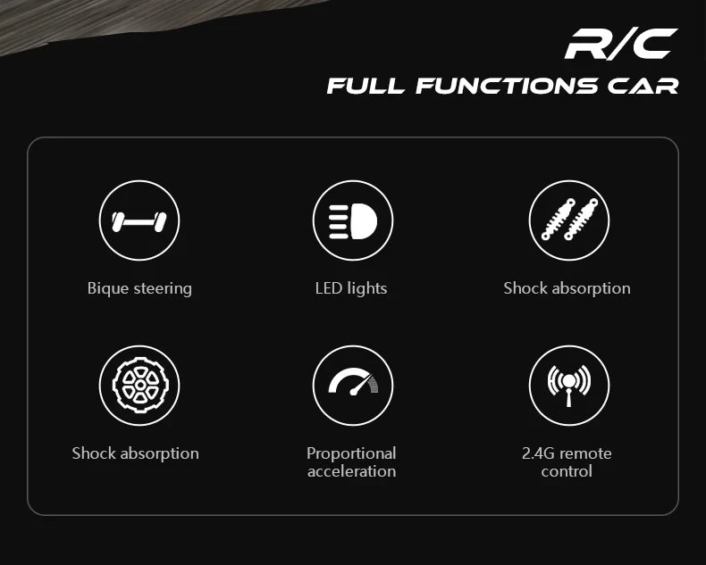 Oike RC-Car 1:16 Modell mit LED-Lichtern Funkferngesteuertes Offroad-Kletterfahrzeug Outdoor-Autos Drift-Rennspielzeug Jungen Geschenke
