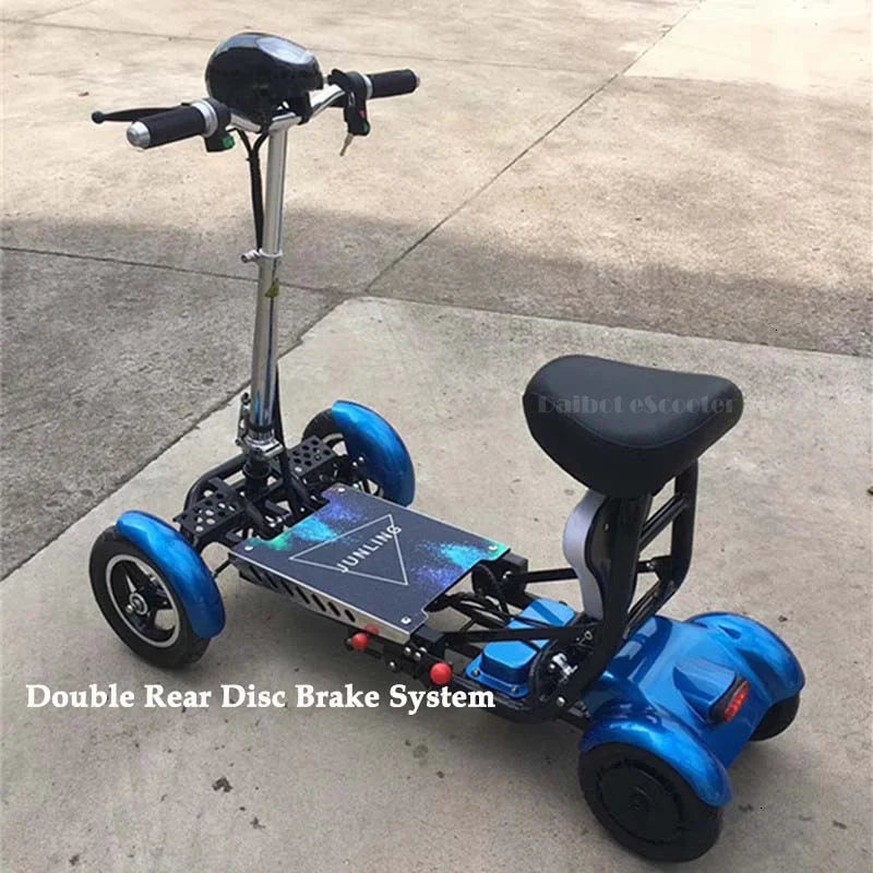 Elektrisches Vierrad-Skateboard Tragbare Elektroroller 10 Zoll 36V klappbarer Elektroroller für Behinderte und Senioren