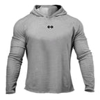 Gym Running Sport T-Shirts Herren Baumwolle Langarm Kapuzenpullover Kleidung Fitness Bodybuilding Muscle Hoodies Workout Jogging Shirts