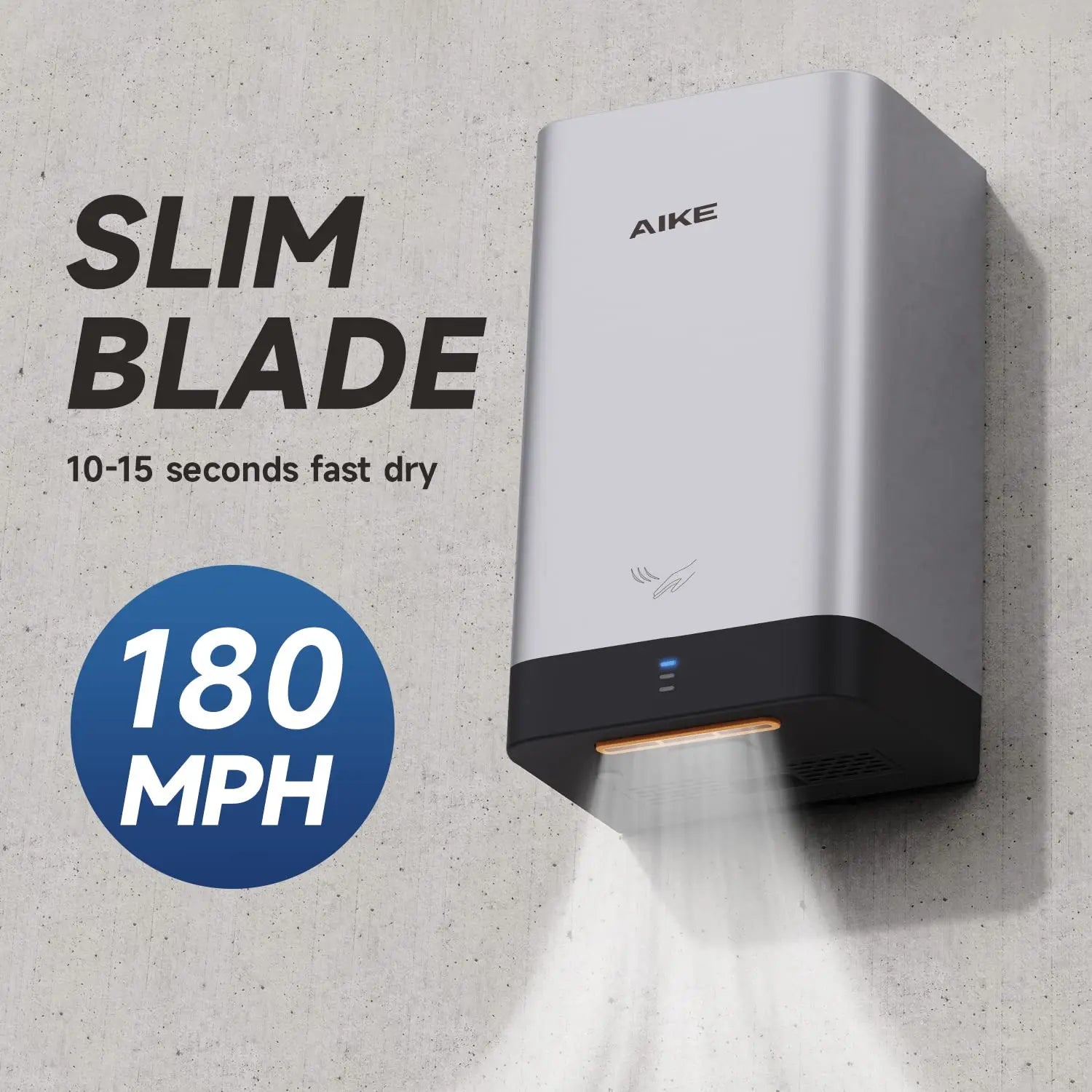 AIKE Automatischer Wand-Händetrockner Tragbarer Mini-Händetrockner WC Hände trocknen 10-15s Schnelles Trocknen 900W 110V oder 220V AK2822 Hauptbild