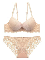 1 Set Elegantes Dessous-Set aus Spitze mit Stickerei und atmungsaktivem Stoff: Push-Up-BH, transparenter Schlüpfer mit tiefem Bund – das ultimative Valentinstagsgeschenk