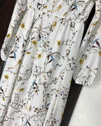 Frühling Sommer Damen Maxikleider Casual Langarm Geblümt O-Ausschnitt Damen Boho Strandparty Langes Kleid Mujer Vestidos