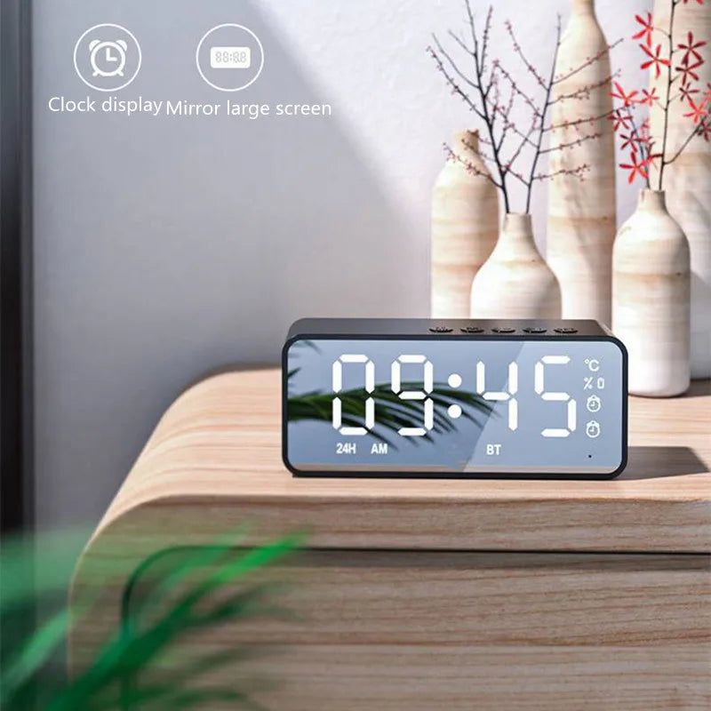 Radiowecker FM Bluetooth Lautsprecher Tragbarer Subwoofer Caixa De Som Sound Box Musik Drahtlose Mini Tieftöner Bocina Lampensäule