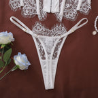 Ellolace Palace Damen Dessous Sets Weidenkorsett String 2-teiliges Set Sexy Heiß Trägerlos Spitze Ausgefallener tiefer V-Ausschnitt Damen Unterwäsche