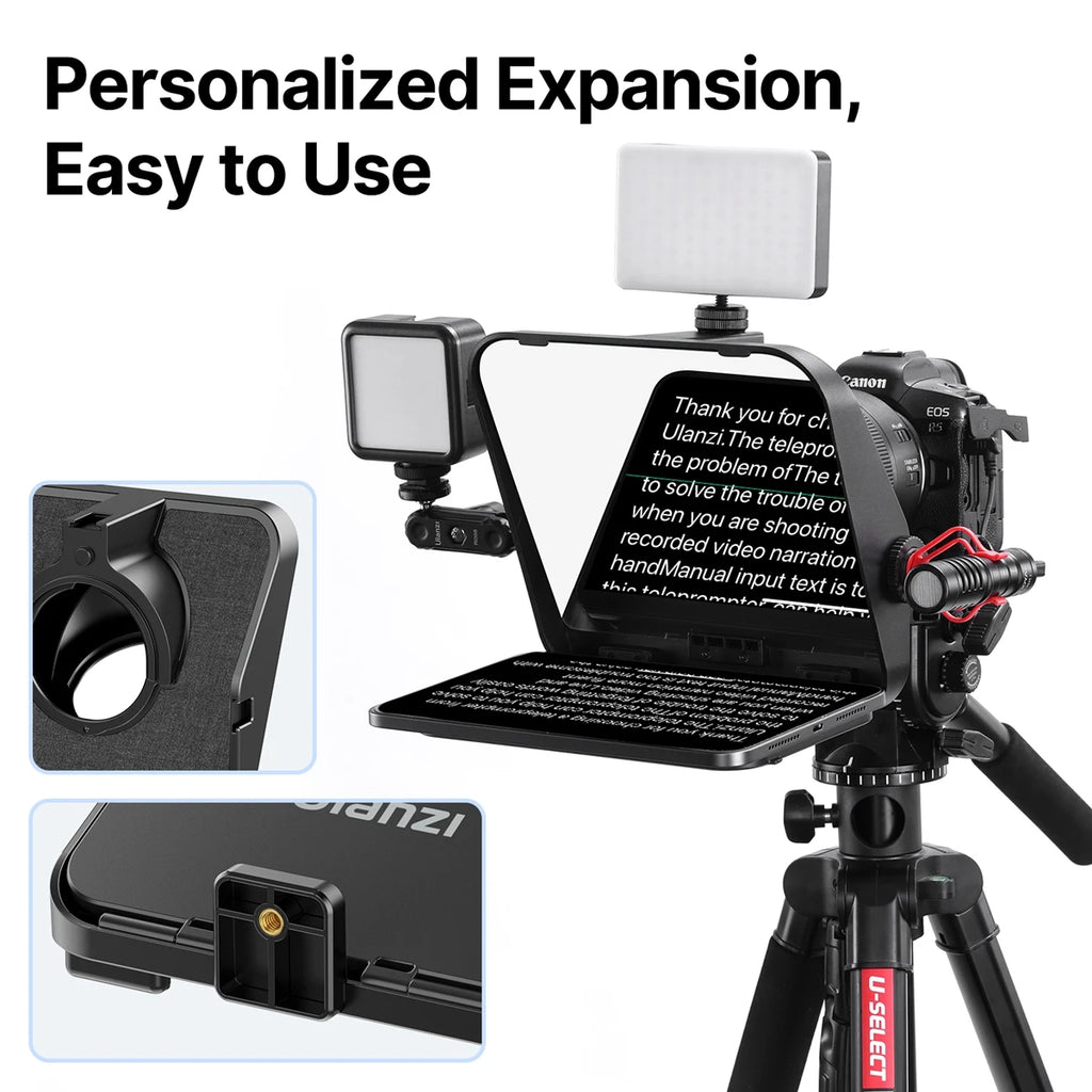 Ulanzi RT02 Universal-Teleprompter Prompter DSLR-Kamera Smartphone Tablet Laptop-Teleprompter Live-Streaming Videoaufnahme