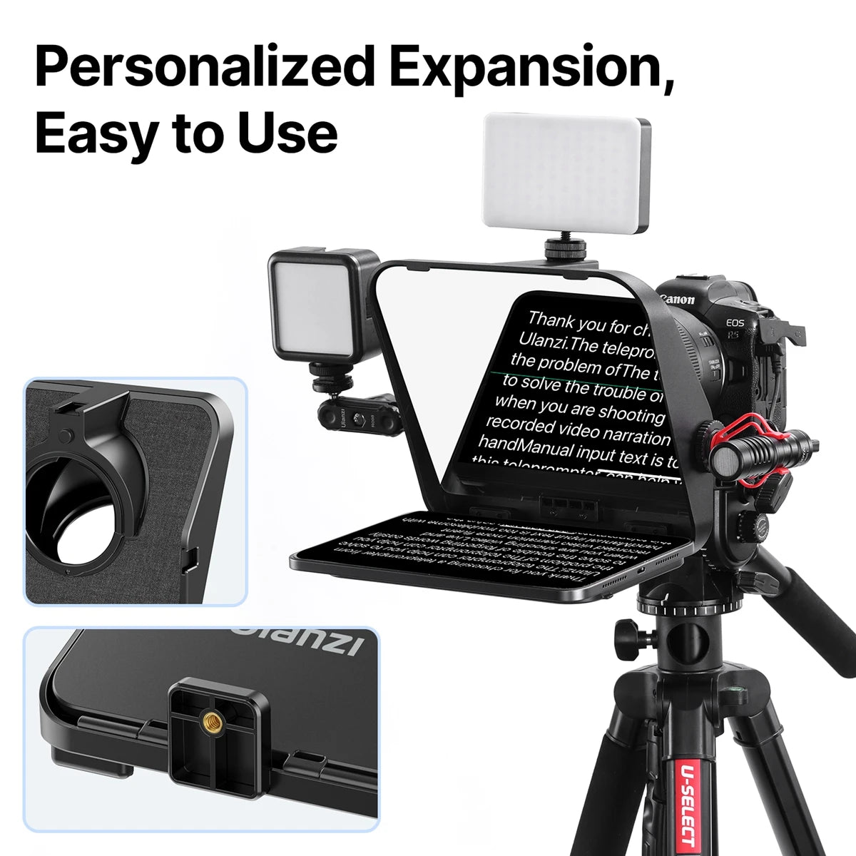 Ulanzi RT02 Universal-Teleprompter Prompter DSLR-Kamera Smartphone Tablet Laptop-Teleprompter Live-Streaming Videoaufnahme
