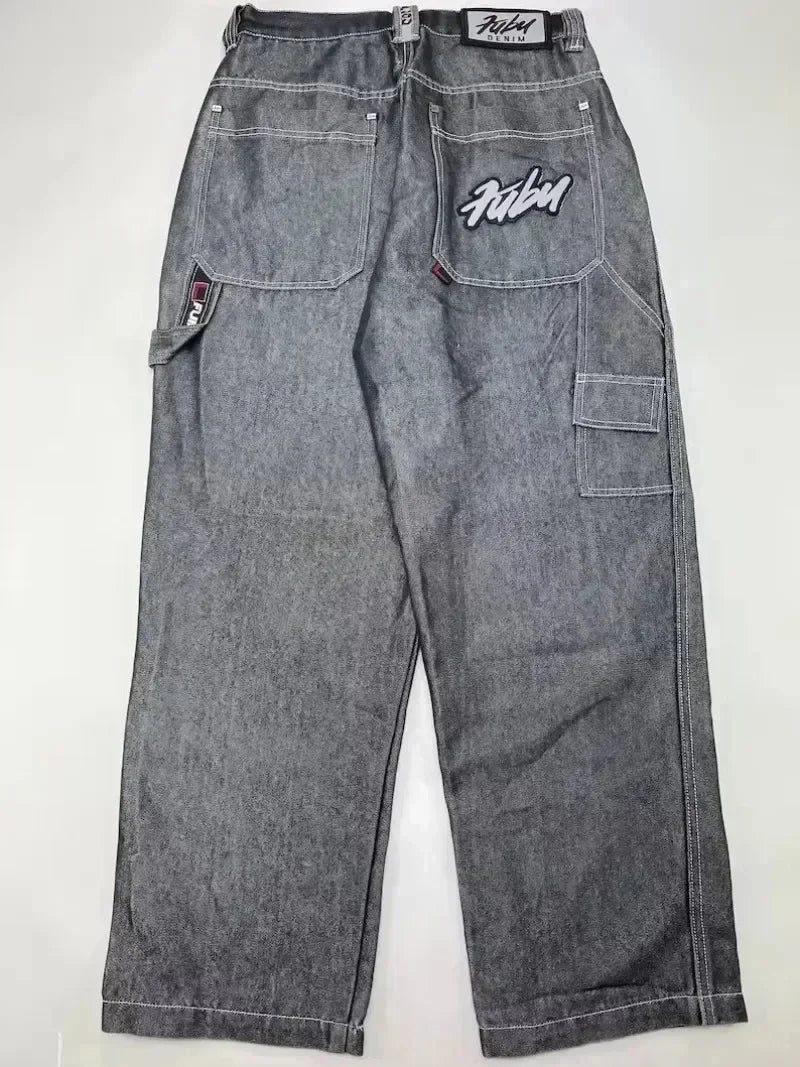 Amerikanische Y2K 2025 Neue weite Baggy Black Jeans Oversized Damen Street Casual Joker Denim-Hose Paar-Jeans Vintage Streetwear