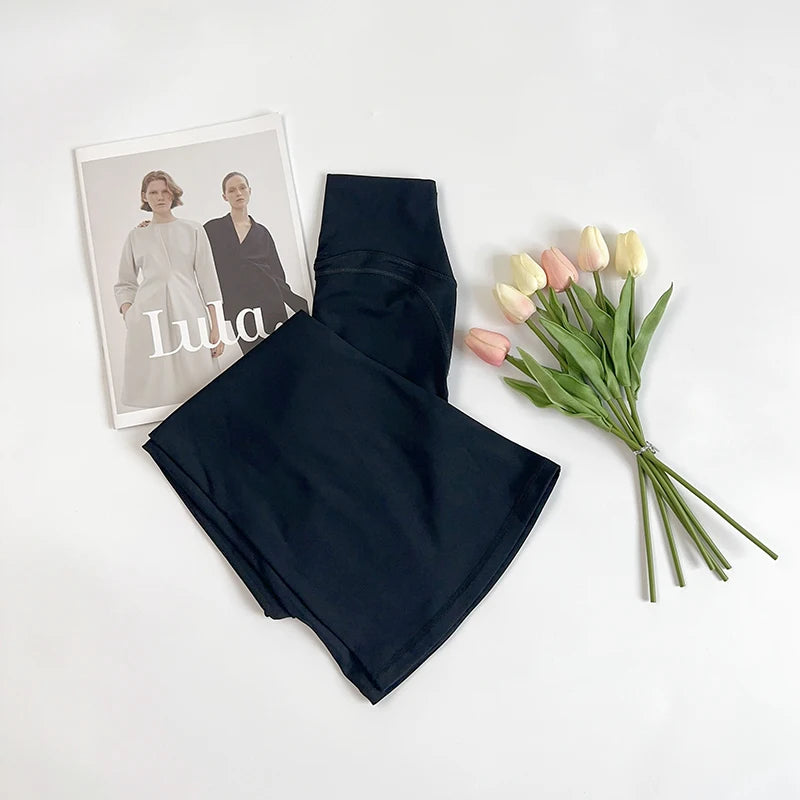 Damen High-Waist Schlag-Yogahosen Bequeme Pilates-Laufleggings Stylische Fitness-Sporthosen
