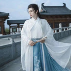 Originelles Chinesisches Blumenwolken Hanfu Kleid Herren Damen Traditionelles Weijin-Perioden Farbverlauf Kostüm Nischen Fee Cosplay Kleidung