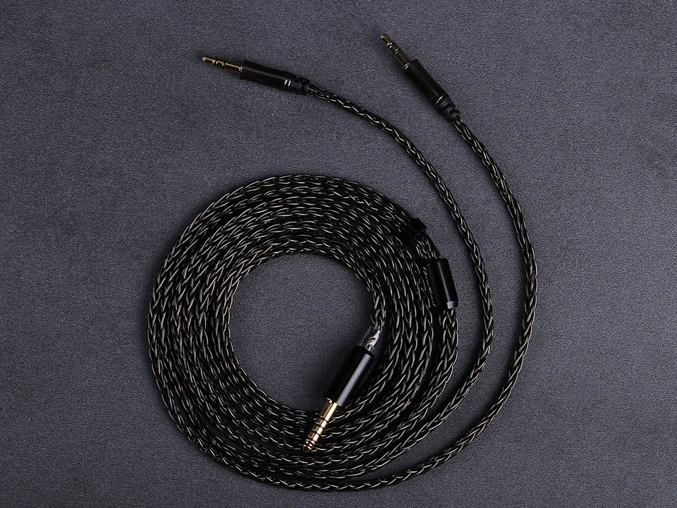 OPENHEART 16-adriges Kopfhörerkabel 1 zu 2 Klinken dual 3.5/2.5/4.4mm/XLR symmetrisches Kabel für HIFIMAN DENON Ersatzkabel 2m 3m
