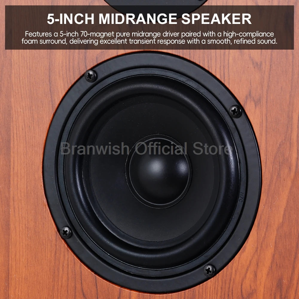 Hochleistungs-Passivlautsprecher, 8 Zoll, Standlautsprecher, 3-Wege-Heim-Audiosystem, 90 dB Empfindlichkeit, Hifi-Holzlautsprecher, ein Paar
