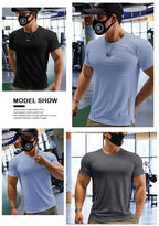 Muskel-Training Kompressions-T-Shirt Herren Laufen Dry Fit T-Shirt Uni Farbe Übergröße Gym Herren T-Shirts Sport Herren Oberteile Sweatshirt