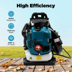 75.6CC 4-Takt Benzin-Rucksacklaubbläser, 2600W 498FT mit Tempomat, zur Reinigung von Gartenabfällen, kommerzieller und privater Gebrauch