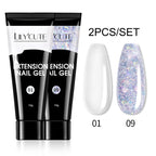 LILYCUTE 15ml Verlängerungsgel-Nagellack-Set Quick Nail Prolong mit Verlängerungsform-Nagelspitzen Acryl-Lösung Maniküre-Werkzeug-Kit