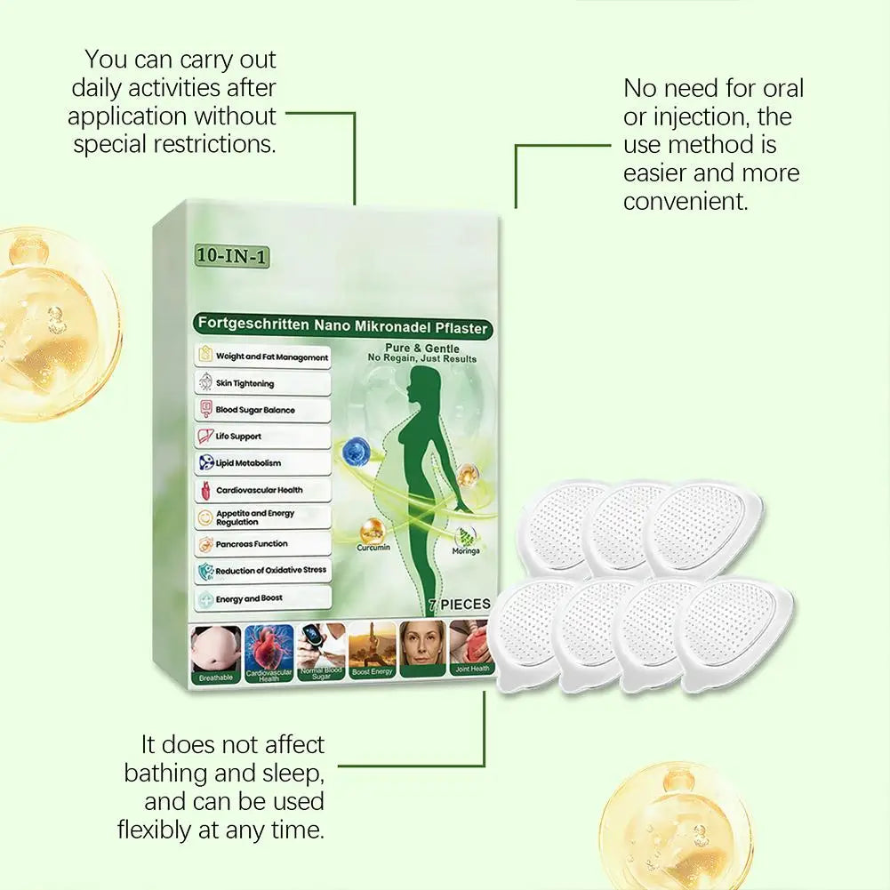 2026 Der neueste Nano-Microneedle-Straffungssticker – Moringa- und Curcumin-Extrakt, Hautstraffung, Fettmanagement für Frauen und Männer