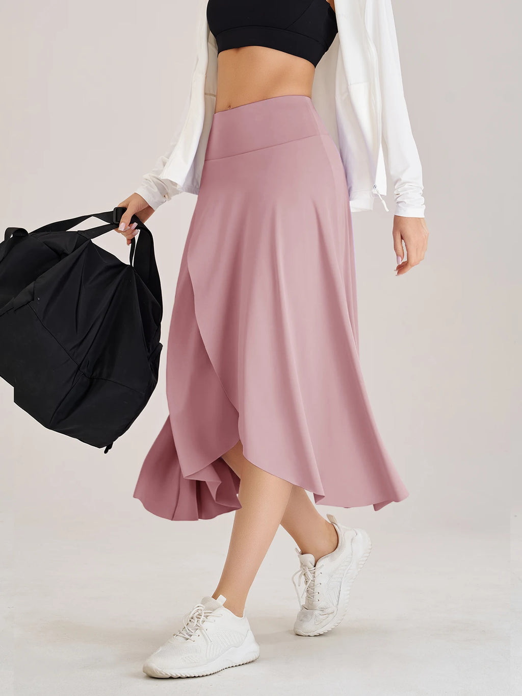 Sommer Damen Golf Tennis Tanz Fitness Lange Röcke Schnell Trocknend Einfarbige Damen Unterfütterung Hohe Taille Lange Röcke Shorts