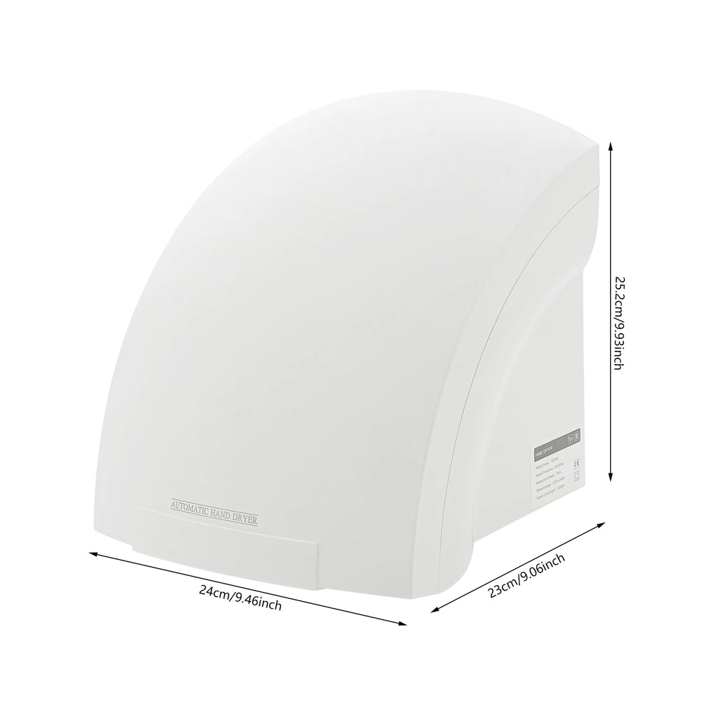 Elektrischer Infrarot-Sensor-Händetrockner 1200W Hohe Effizienz Automatischer Kompakter Warmluft-Händetrockner für Heim-, Toiletten- und Bürobereich